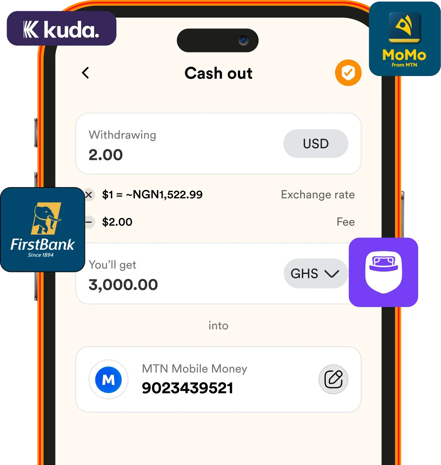 USD account mobile view